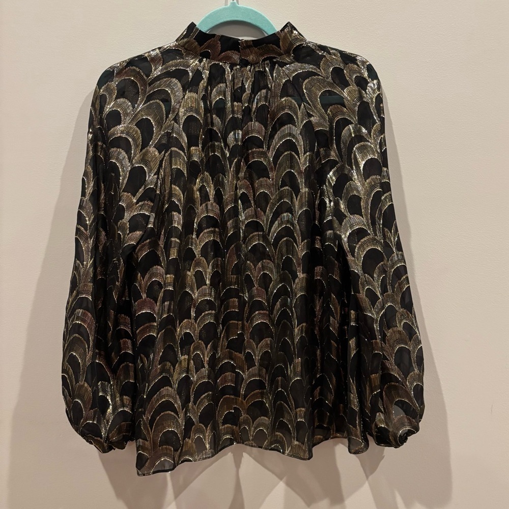 Banana Republic Mali Metallic Silk Jacquard Top - Picture 3 of 7
